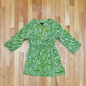 Banana Republic Green Leaf Print Tunic
